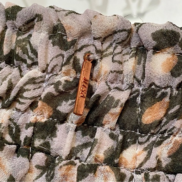 MISA LOS ANGELES gray green floral print JOSEVA TIERED RUFFLE MIDI SKIRT - Picture 11 of 12